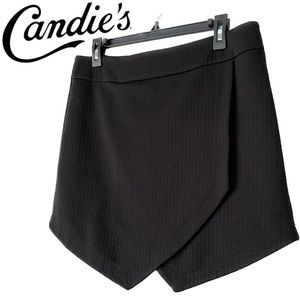 Candies Juniors Black Asymmetrical Envelope Mini Skirt Size 13 (Junior XL)